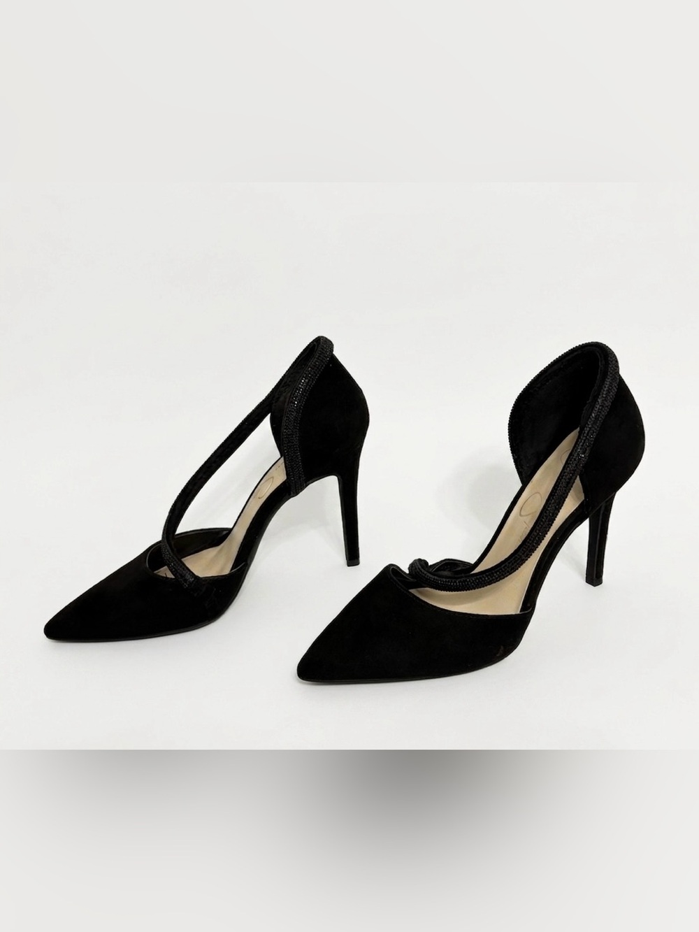 Jessica Simpson Black Suede Pointed-Toe Stiletto Heels